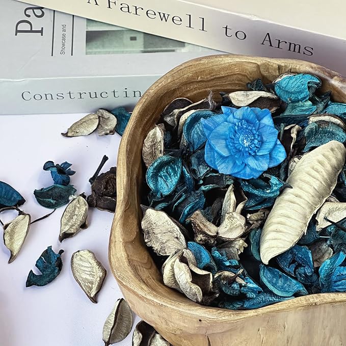 Potpourri Bags,Blue Potpourri Bowl Filler,Ocean Scented Decorative Dried Flower,Coastal Beach Bathroom Vase Decor(10.5 oz/2 Packs)
