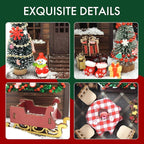 DIY Miniature House Kit: Christmas Vintage Street 3D Wooden Model - Challenging Adult Building Project, Unique Holiday Home & Room Decor (6.3" x 6.7" x 6.7")