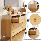 IDEALHOUSE 7 Drawer Dresser for Bedroom, Wooden Chest of Dressers for Deep Drawers, Modern Dressers Organizer with Round Handle, TV Stand for Living Room, Bedroom, Hallway