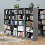 Wood Bookcase 5-Shelf Freestanding Display Shelf Organizer Wooden Bookshelf for Home Office School (Grey 11.8" D x 31.5" W x 67.9" H)