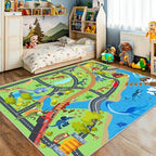 Kids Rugs for Playroom - Soft & Non-Slip 5x7 Feet Dinosaur Play Mat,Childrens Dinosaurs Carpet Washable Rug for Classroom Nursery Bedroom Boys