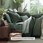 Monbix Twin XL Comforter Set Deep Forest, Cationic Dyeing Bedding Set Reversible 5 Pieces, All Season Bed in a Bag with Comforter, Sheets, Pillowcase & Sham