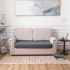 100% Waterproof Couch Cushion Covers, Stretch Sofa Seat Cover, Reversible Furniture Protector Covers for Pets, Washable (Loveseat Cushion, Grey), Medium