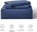 Love's cabin California King Size Quilt Bedding Set Navy Bedspreads - Cal King Summer Lightweight Bedspread Comforter - Coin Pattern Coverlet for All Season - 3 Pieces (1 Quilt, 2 Pillow Shams)
