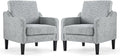 VINGLI Accent Chair for Living Room Chairs Reading Chair for Bedroom Chair Scooped Arm Chair Mid Century Modern Accent Chairs Upholstered Comfy Chair for Apartment, Waiting Room (2, Texture Gray)
