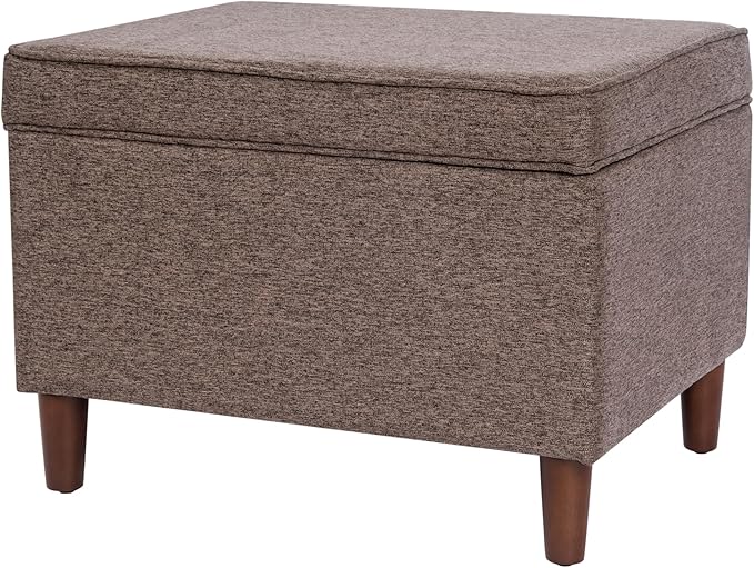 Spatial Order Home Decor | Dinah Collection Modern Storage Ottoman | Ottoman with Storage for Living Room & Bedroom (Chocalate Brown)