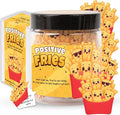 Positive Fries Jar – Funny Christmas Gifts for Tweens, Teens, Boys, Girls, Friends, Students, Emotional Support Fries,Daily Affirmation Jar, Office Desk Room Decor, Cute Stocking Stuffers