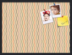 PinPix 32x24 Inch Cork Bulletin Board. This Decorative Framed Pin Board Comes with Multi Color Waves Design and a Satin Black Frame. Ideal for Home Office Decor or Message Board (PinPix-565)