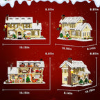 Christmas Holiday House Building Set, DIY Christmas Holiday Snow Village Building Toys, Christmas House Gifts for Kids, Boys, Girls, Family, and Friends（2069pcs）