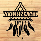 Personalized Dream Catcher Metal Wall Art - Custom Name Iron Sign for Home Decor, 8-30 Inch Black (Style G)