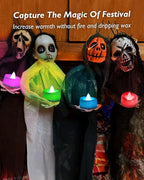 LED Candles, 24-Pack Color Changing Tea Lights Candles Battery Operated Bulk, Long-Lasting 200+ Hours Flameless Tealight Candles for Halloween Christmas Holiday Decor, 1.5'' D X 1.25'' H