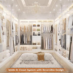 Armocity 8FT Closet System, 96 inches Closet Organizer System with Drawers, Closet Systems for Walk-in Closet, Built in, White