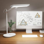 LED Desk Lamp with CRI 98, Advanced Eye-Caring Bright Desk Light for Crafting, Home Office & Kids Studying, Multi-Angle Adjustable, Dimmable Full Spectrum with Touch & Gesture Control