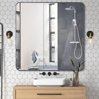 36" x 36"Bathroom Mirror, Matte Black Wall Mirror with Metal Frame, Decorative Rectangular Vanity Mirror for Bedroom Bathroom Living Room Entryway (Horizontal/Vertical)