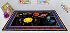 KIDCARPET.COM Outer Space Rectangle Classroom Rug | Bordered Area Rug for Preschool Daycare Learning, 6' x 8'6"