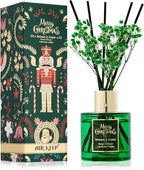 Airkeep Christmas Reed Diffuser Set,3.38 fl oz (100 ml) Reed Diffuser - Balsam&Cedar Oil Diffusers with 8 Reed Sticks, Home Fragrance Reed Diffuser for Bathroom Shelf Decor