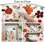 U'Artlines 2' x 10' Colorful Floral Runner Rug for Hallways Kitchen Rugs Soft Non Slip Washable Floor Carpet Runners for Entryway Laundry Room Bathroom Beige