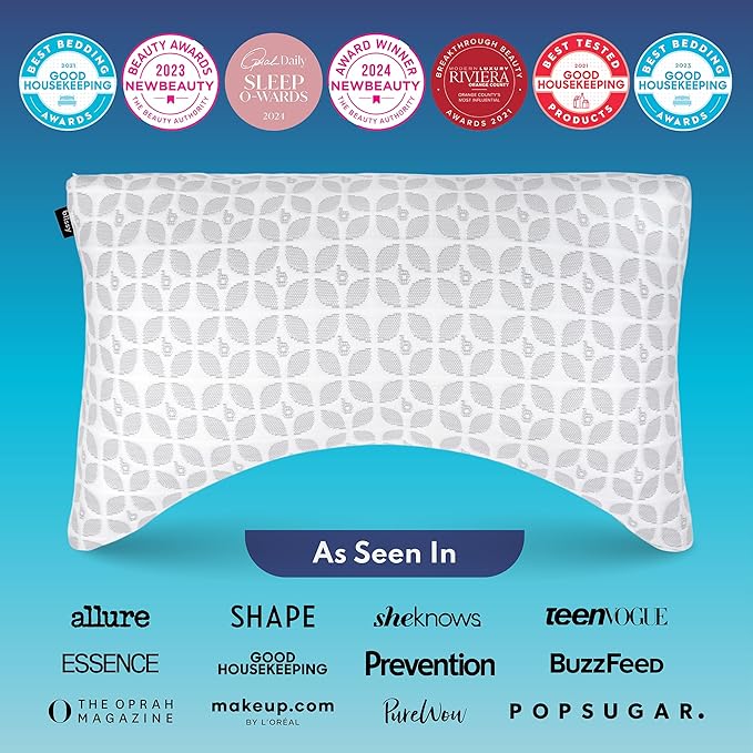 BLISSY Adjustable Memory Foam Pillow for Sleeping (Queen Size) - Cooling Gel Pillows for Side Sleepers with Shredded Foam for Customizable Loft - CertiPUR-US & Oeko-TEX