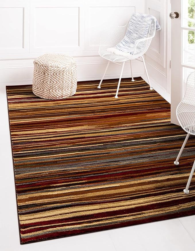 Unique Loom Barista Collection Area Rug - Icatu (5' 1" x 8' Rectangle Beige/Brown)