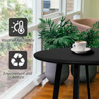 Outdoor Side Table, Weather Resistant Patio Small Side Table Outdoor Indoor Round Metal Steel Small Table, Waterproof End Table for Garden Balcony Yard, Black