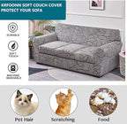 KRFOONN 4 Piece Stretch Sofa Couch Covers for 3 Cushion Couches Printed Sofa Slipcover with 3 Separate Seat Cushion Covers Washable Sofa Slip Covers Furniture Protector for Pets Kids (Large, 25)