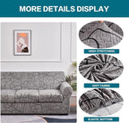 KRFOONN 4 Piece Stretch Sofa Couch Covers for 3 Cushion Couches Printed Sofa Slipcover with 3 Separate Seat Cushion Covers Washable Sofa Slip Covers Furniture Protector for Pets Kids (Large, 25)