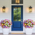 MARTINE MALL 18 Bundles Artificial Flowers for Outdoors, Fake Outdoor Flowers, Fake Pansy Faux Plants Outdoor UV Resistant Silk Pansy Flowers for Planters Indoor Porch Decor (Mix Colors)