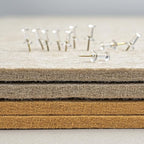 Bulletin Board, 24 x 18 inches Decorative Felt Pin Board, Cork Board Alternative for Wall, Foldable Photo Board with 20 Pushpins - Beige Brown