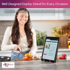 Plate Stands for Display - 2 Pack 6 Inch Gold Metal Frame holder stand for Book, Racks-Trendy & Sturdy Display Stand for Decorative Art Plate, Tablets, Recipe Book & Picture