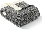Snuggle Sac Heather Black Throw Blanket for Couch, Reversible Super Soft Micorfiber Blankets Dupes Warm Cozy Knit Fuzzy Plush Throws for Sofa, Bed, Heather Black, 50x60 inches