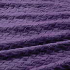 Oversized King Fleece Blanket 120x120 Inches, Seamless Soft Cozy 3D Jacquard Flannel Blanket 10'x10' Extra Large for Bed, Sofa, Couch, Travel & Camping, California King Throw, Purple Leaf