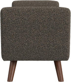 HomePop Modern Storage Bench with Wood Legs |Homepop Home Décor|Bench with Storage for Living Room & Bedroom - Dark Brown Boucle