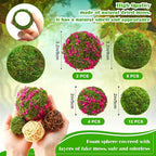 Yunsailing 36 Pcs Moss Decorative Balls for Centerpiece Bowls and Rattan Wicker Balls Handmade Moss Orbs Vase Filler for Garden Wedding Home Christmas Party Decoration(Elegant Colors)