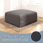 40" Square Stuffed Ottoman Pouf for Sofa Couch, Corduroy Poufs with Foam Chunk Filling, Furry & Fluffy Pouf Footstool Movable Ottoman. 40 * 31 Floor Poufs Foot Rest for Living Room, Grey(2 Piece Set)