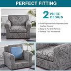 KRFOONN 2 Piece Chair Covers Printed Sofa Covers Couch Covers Washable Armchair Sofa Couch Slipcover Furniture Protector with Elastic Bottom for Living Room (Armchair, 25), Small