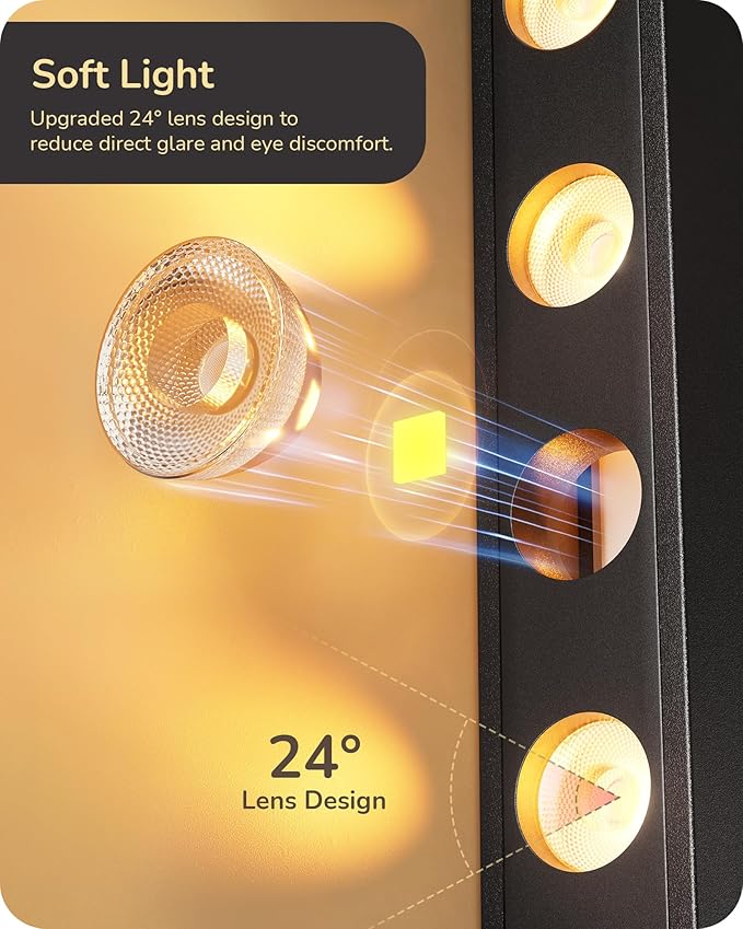 EDISHINE LED Corner Floor Lamp, New Gesture Control Dimmable Corner Light with Remote Control, 3000K-6000K Eye Caring Standing Lamp, Modern Minimalist Lit Lamp for Bedroom, Living Room, Office, Black