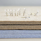 Large Bulletin Board - 48 x 36 Inches, Decorative Felt Pin Board for Wall - 4' x 3' Foldable Photo Display Board with Self-Adhesive Tape, Includes 20 Push Pins - Lavender Blue