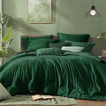 Monbix King Size Comforter Set, Emerald Green King Bedding Set Reversible, King Comforter Set 7 Pieces, Cationic Dyeing Bed in a Bag with Comforter, Sheets, Pillowcases & Shams