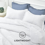 Love's cabin Twin Quilt Set White Bedspreads - Soft Bed Summer Lightweight Bedspread Comforter - Modern Style Coin Pattern Coverlet for All Season - 2 Pieces (1 Quilt, 1 Pillow Sham)