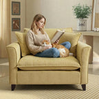 ERYE Modern Chenille Upholstered Accent Chair Wider Seat Leisure Cushion Armchair with 2 Pillows and Removable Cover for Home Apartment Office Living Room Bedroom