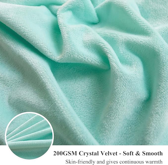 XeGe Plush Shaggy Duvet Cover Set, Luxury Ultra Soft Crystal Velvet Fluffy Bedding Sets 3 Pieces(1 Furry Faux Fur Comforter Cover + 2 Fuzzy Faux Fur Pillow Cases), Zipper Closure(Queen, Aqua Ombre)