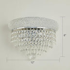 2-Lights Crystal Icicle Prisms Drops Wall Sconce Light for Living Room Dining Room Bathroom Vanity Mirrors Hallway Bedroom Closet Stairway (Chrome)