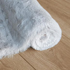 Washable Area Rugs 5x7 Rugs for Living Room Silver Grey Faux Rabbit Fur Rug for Bedroom Faux Sheepskin Rug Teen Room Home Décor