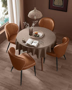 VASAGLE EKHO Collection - Dining Chairs Set of 4, Upholstered Kitchen Chairs, Comfortable Seat, Synthetic Leather with Stitching, Mid-Century Modern, Easy Assembly, Living Room Lounge, Caramel Brown