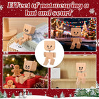 Shaking Wooden Man Figurine,12PCS Magnetic Changeable Faces, Handmade Shaking Feet Wooden Doll for Car Dashboard Decorations,Funny & Creative Christmas Desktop Office Desk Decor (B)