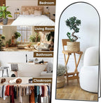Suidia Arched Full Length Mirror, 71"x32" Floor Mirror Freestanding, Floor Standing Full Body Mirror with Stand for Bedroom, Hanging Leaning Mounted for Living Room Cloakroom, Black