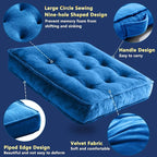 Floor Pillow Set of 2, Memory Foam Meditation Cushion, Floor Cushions for Adults Sitting, Large Square Seat Cushions for Yoga, Couch, Sofa, Kids, Living Room, 20x20 Inch (Navy Blue)