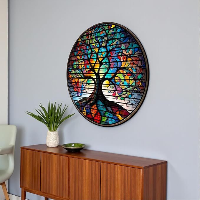 Tree Of Life, Carved Wood Wall Art, 3D Wall Decor, Home Decor, Housewarming Gift, Wall Hangings, Round Wall Art, Wooden Wall Decor,Home Art, Home Decor