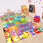 Alphabet Rug for Kids - Soft ABC Kids' Rug with Non-Slip Backing, Educational Playroom Carpet for Toddlers with Letters, Numbers & Shapes - 9'2" x 6'7" (Rectangular)