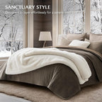 EVERGRACEHOME Luxury Faux Fur Throw Blanket, Soft Fluffy Faux Mink Blankets for Bed, Couch, Sofa, Thick Cozy Plush Warm Fur Throws with Reversible Velvet, Ivory Mink, 50"x60"